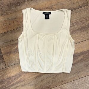 Off-white structured crop tank S